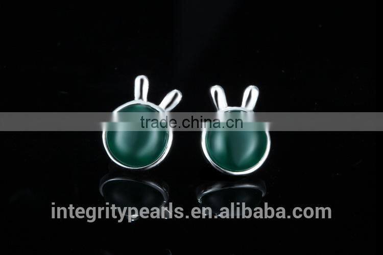 green agate cute lovely rabbit shape fashion latest korean model selling earring