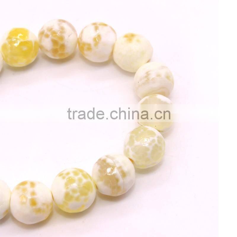 DIY gemstone loose strand 6 8 10 12mm facted yellow agate beads