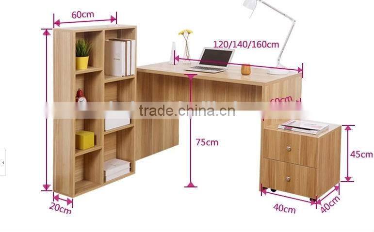 2016 hot sale design wooden computer table with shelf chenh-0121