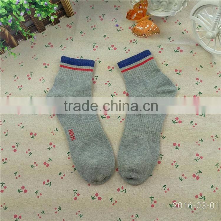 Solid color just top colored mens sport ankle socks,China socks supplier-Assorted 6