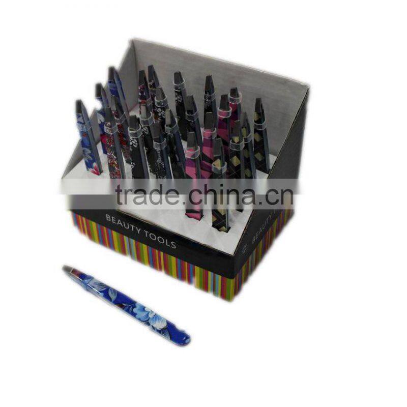 High end package eyebrow tweezers in plastic case