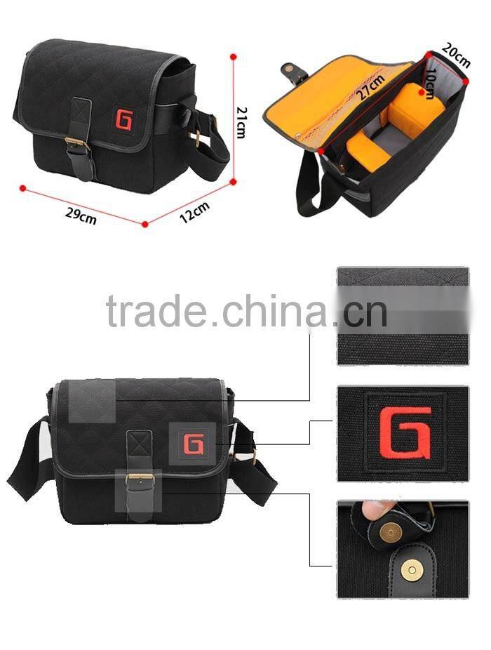 Waterproof canvas shoulder messenger camera bag,digital camera bag