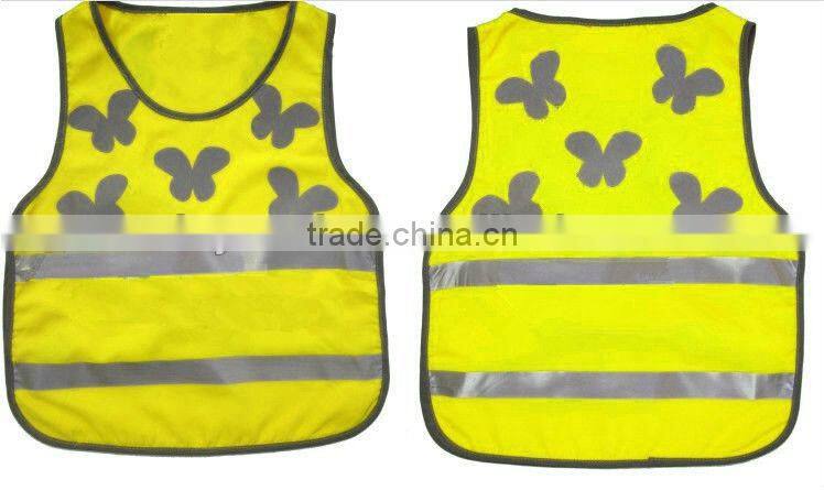 kids hi vis safety vest with logo printing for road safety, pink, red, green safety vests