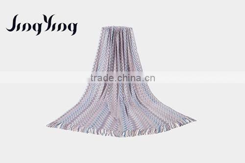 Fashionable 100% Acrylic jacquard warp blanket soft handfeel multiple-use blanket