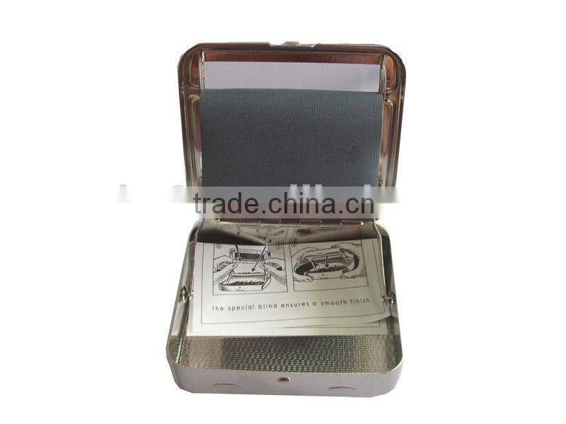 embossed design metal automatic cigarette rolling box
