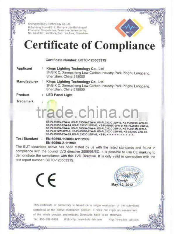 5000-6000K led panel lamp led light panels with CE ROSH