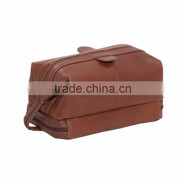 China supplier wholesale low price leather toiletry bag