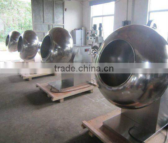 Fully stainless steel wide output range chocolate coating machine