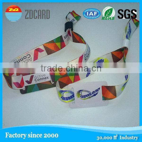 disposable programable ntag203 woven nfc rfid bracelet for event