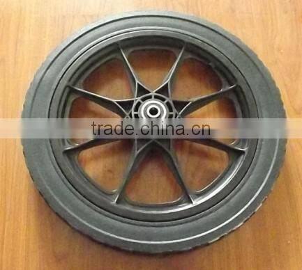 14x1.75" semi-pneumatic rubber wheel with plastic wheel rim