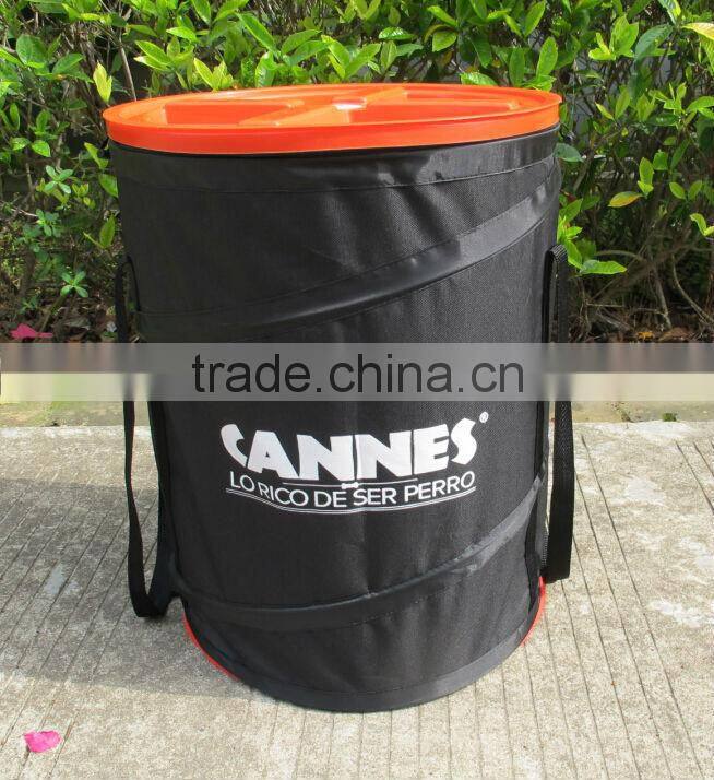 Foldable nylon pop up spiral collapsible Pet Food container