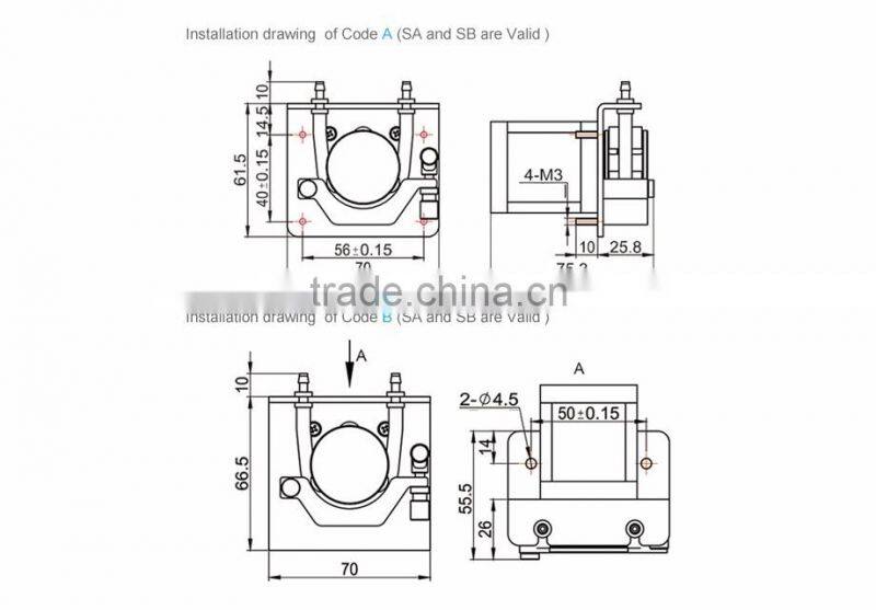 KCS model 12v/24v mini peristaltic pump with DC motor
