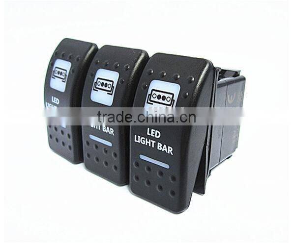 Rocker Switches with LED light bar white
