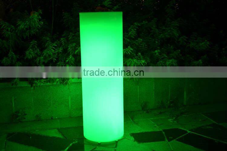 garden lighting cylindrical lamp rechargeable color changing remote control led pillar column light