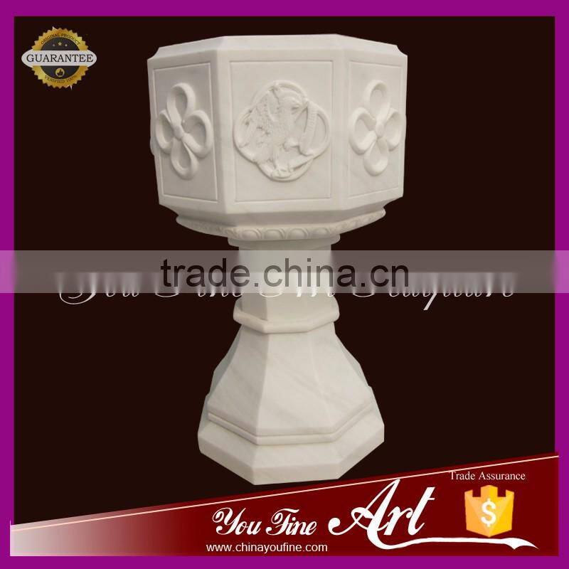 regious white marble baptism for sale