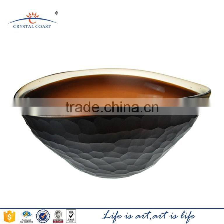 high quality crystal bohemia crystal bowl,clear glass pedestal bowl