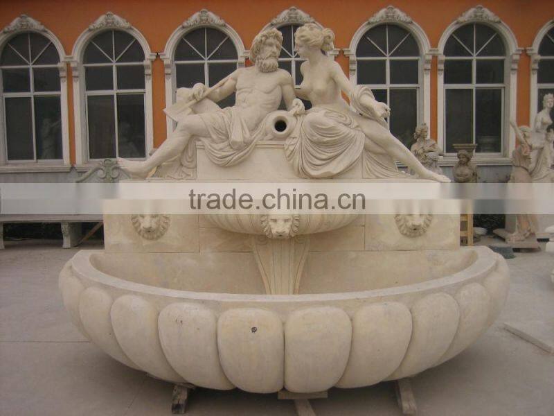 Russian style granite wall fountain with figure statue