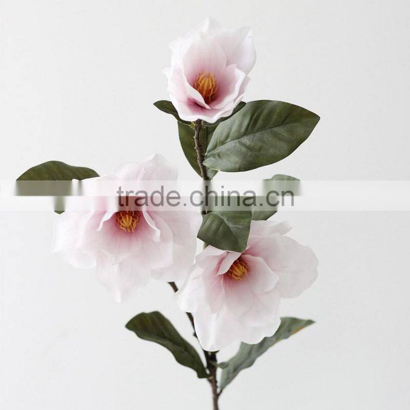 Home& wedding real touch rubber Magnolia decorative artificial table flowers