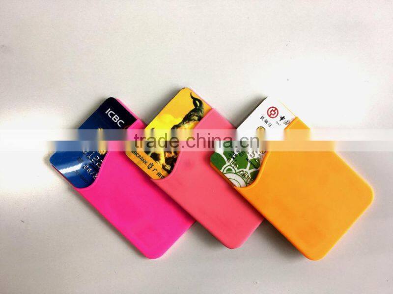 Cuntom made 3M adhesive smart phone pocket/silicone phone card holder