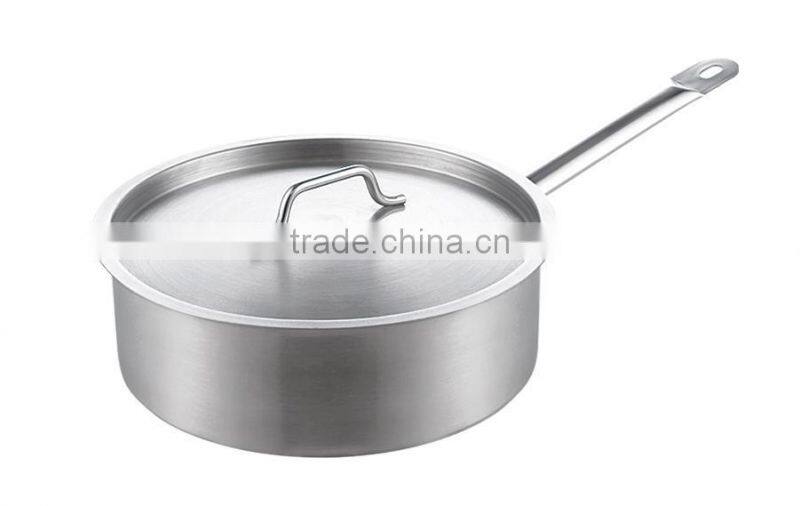 Two Handle Sauce Pan Saucepan Cooker Family Restaurant Hotel Usage Shot Body Stainless Steel Soup Pot with Lid