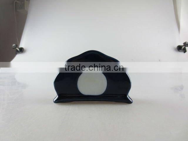 blue glazed porcelain napkin holder