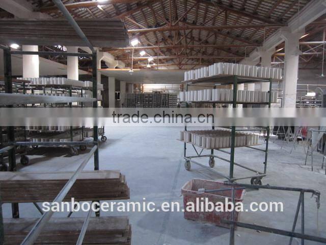 Chinese style home ceramic salt & sugar pot with lid, blue flower decal printing