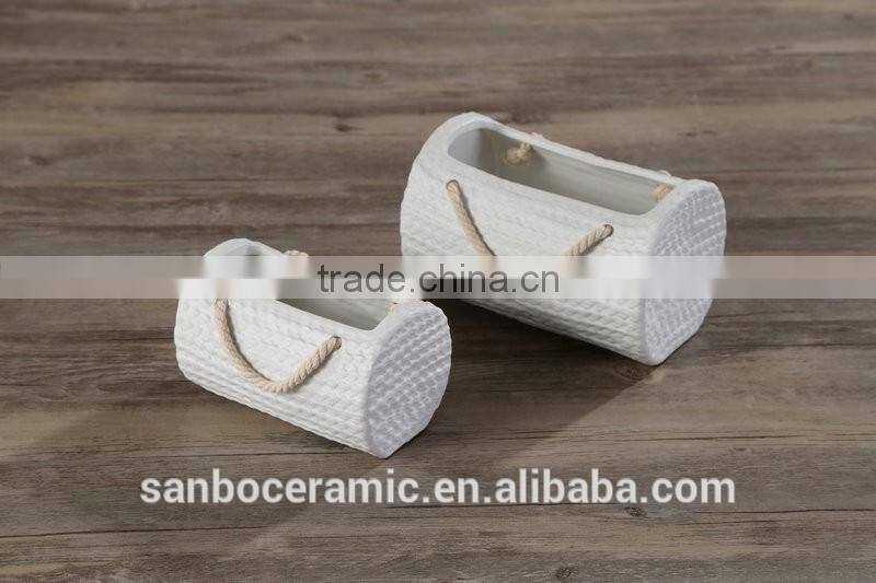 2016 newest Funny bag shaped stoneware type for garden decoration flower pot/flower plants