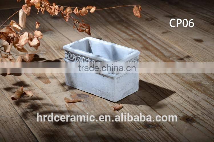 Outdoor cement garden planter paint plant pots