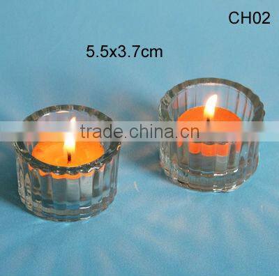 mini clear glass church candle holder candle container