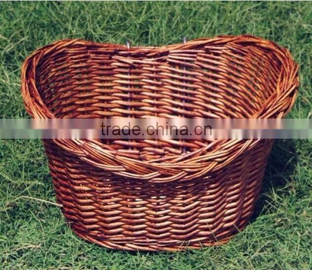 Wholesale excellent quality handmade woven removable wicker bicycle basket