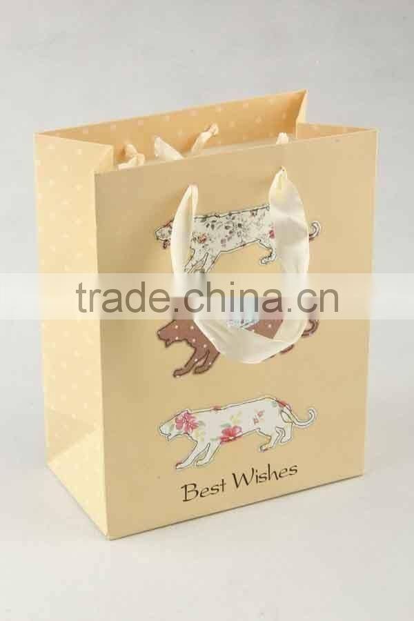 Shopping Paper Bag with animal pattern/Foldable Printed Gift Bag