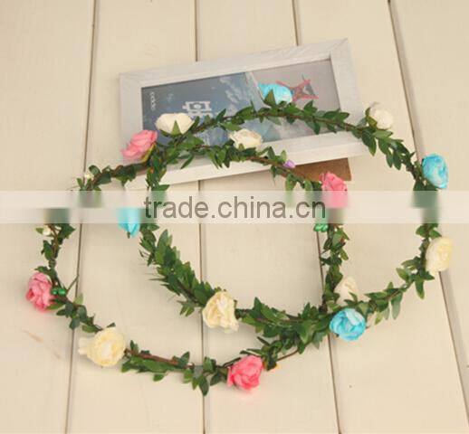 High Quality Bohemian Style Floral Flower Rose Party Wedding Hair Head Wreaths