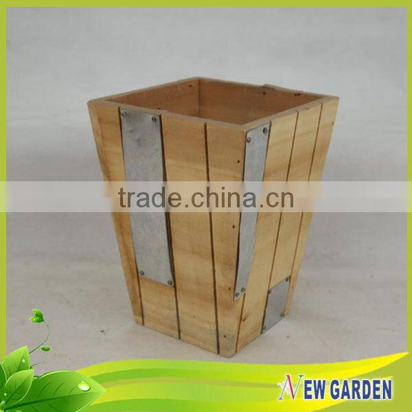 Handicraft Attractive Price Outdoor Garden Tall Square Wooden Vases