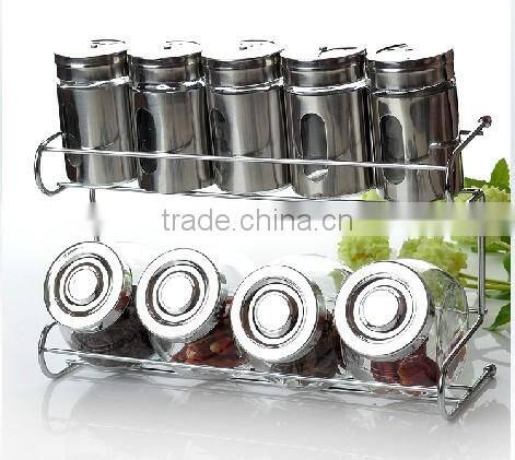 glass storage spice round and square bottle set