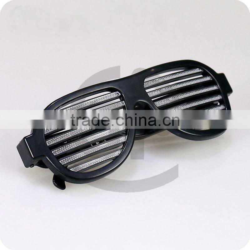 Amazon Best Seller Black Color Sound Activated Crazy Led Sunglasses Glitter Party Sunglasses