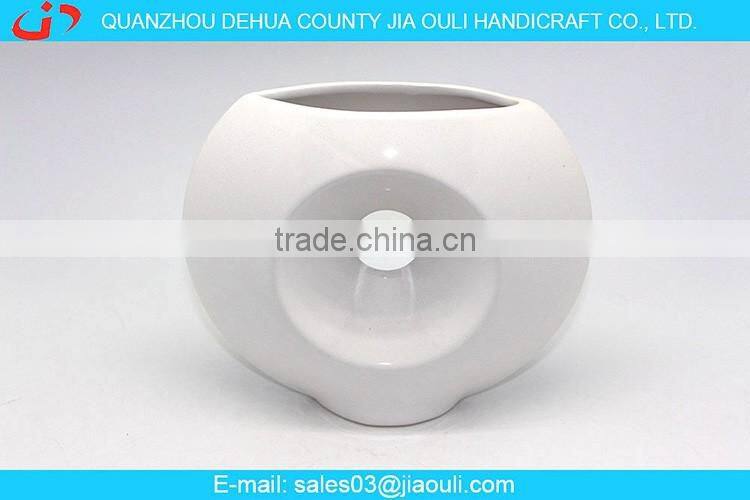 Unique design white chinese ceramic flower vase, decorative vase