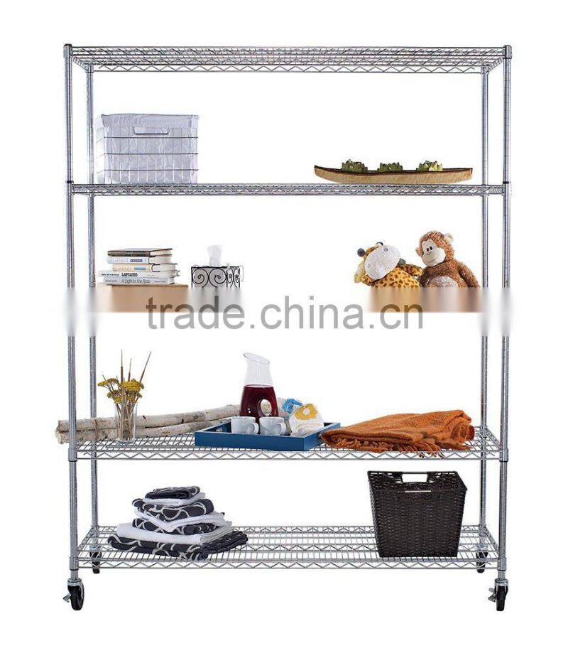 2017 Hot selling metal storage rack display stand with wheels