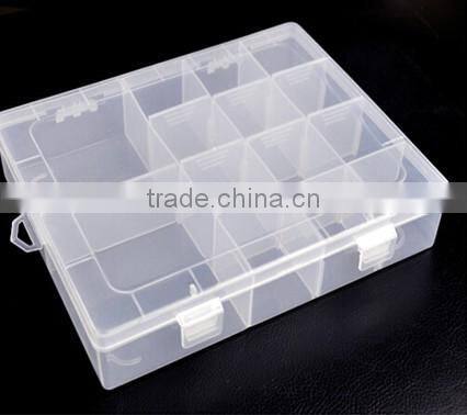 20cm PP 14 slots Clear Plastic Box Storage with dividers