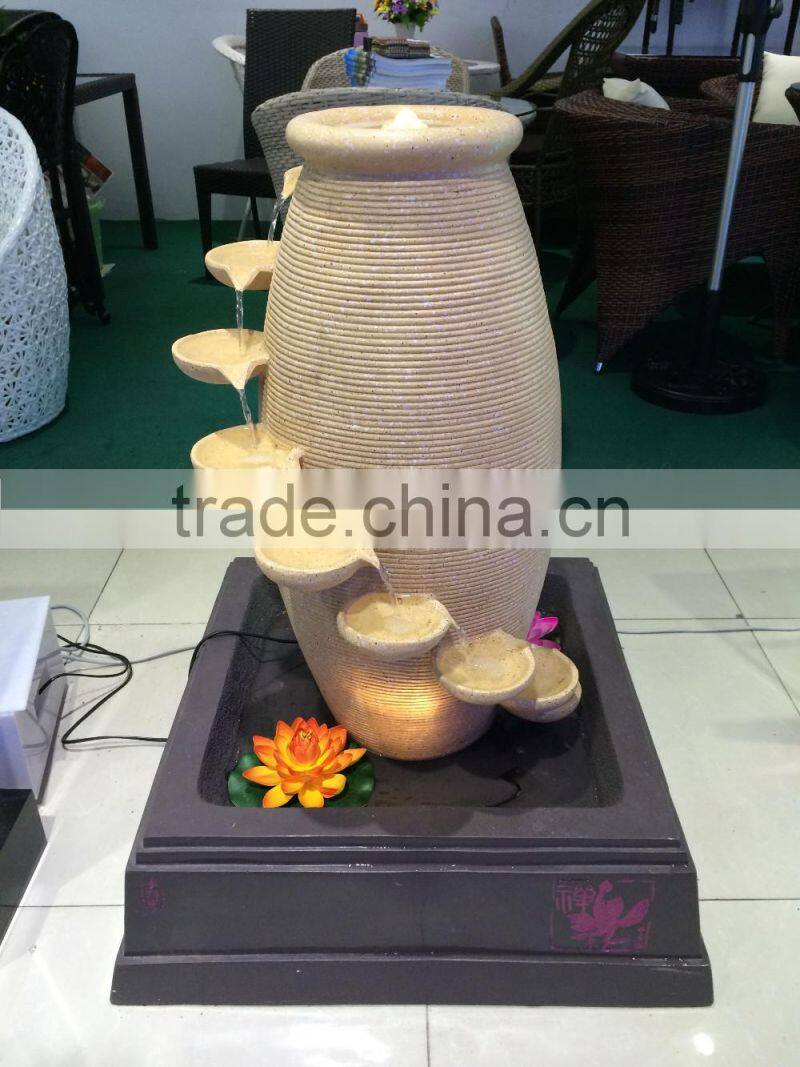 resin water decoration,resin water fountain with led light