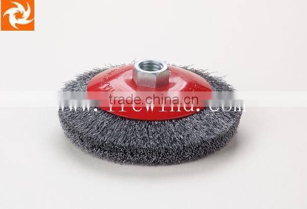 3"crimped wire bevel brush with nut