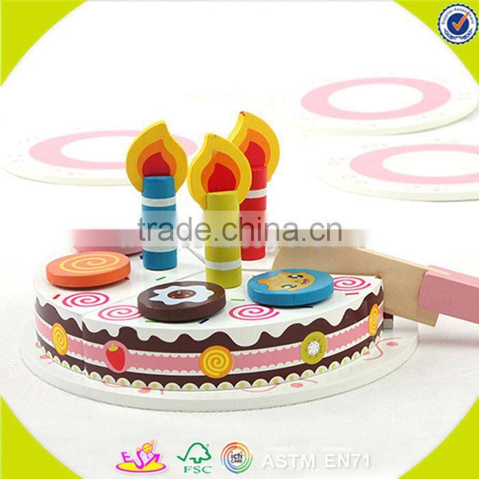 Wholesale pretend wooden cutting cake toy play fun beautiful kids wooden cutting cake toy W10B068