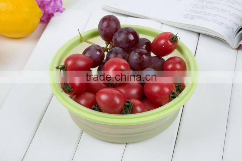 Food Grade Collapsible Silicone storage container 3 sizes/ Air-tight Silicone Folding Lunch Box Microwave Safe