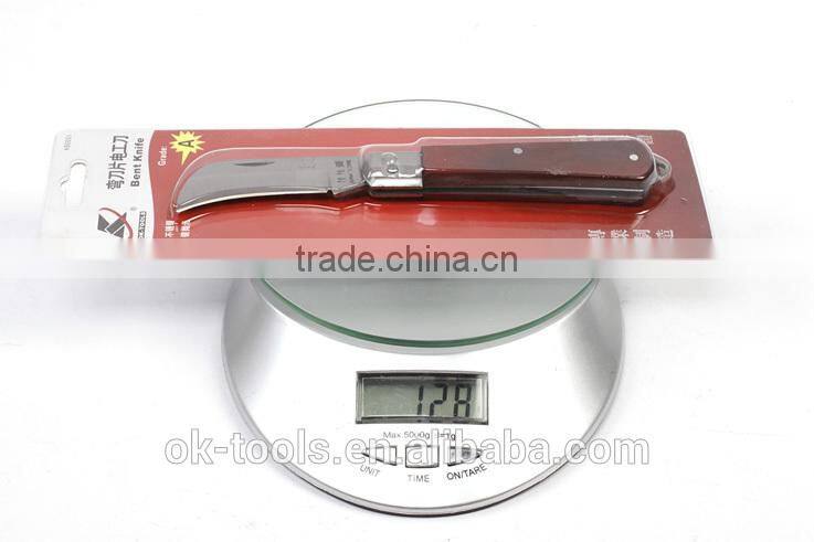OK-Tools Kampilan Electrician knife with wood handle(3Cr13)