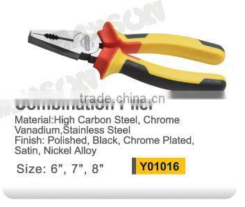 YF01016 2015 New design professional combination plier with 3colours handle