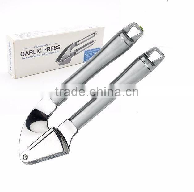 The Finest Quality Stainless Steel Garlic Press Mincer Peeler Brush Crusher Set