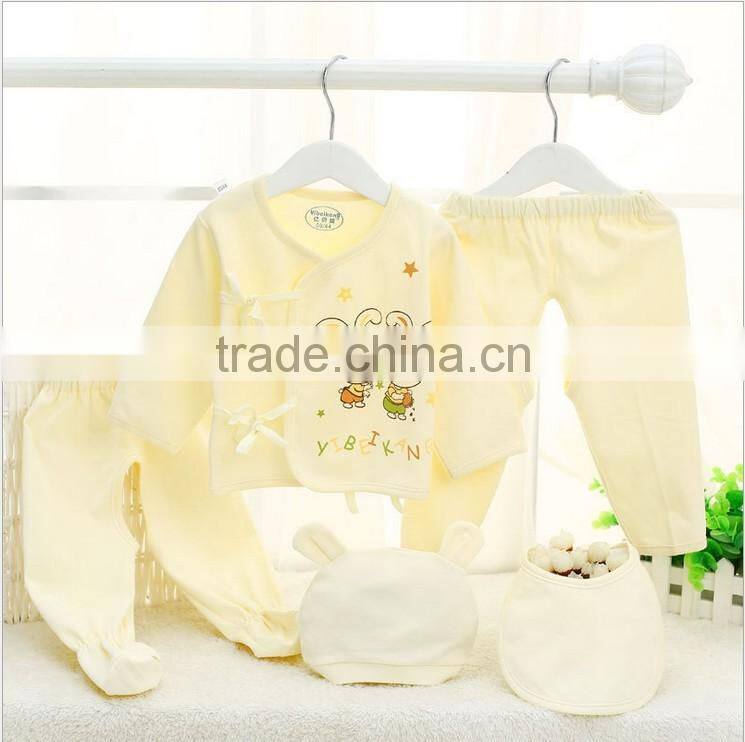 Wholesale Newborn Baby Cotton Clothes Set Cartoon Pattern Baby Clothes