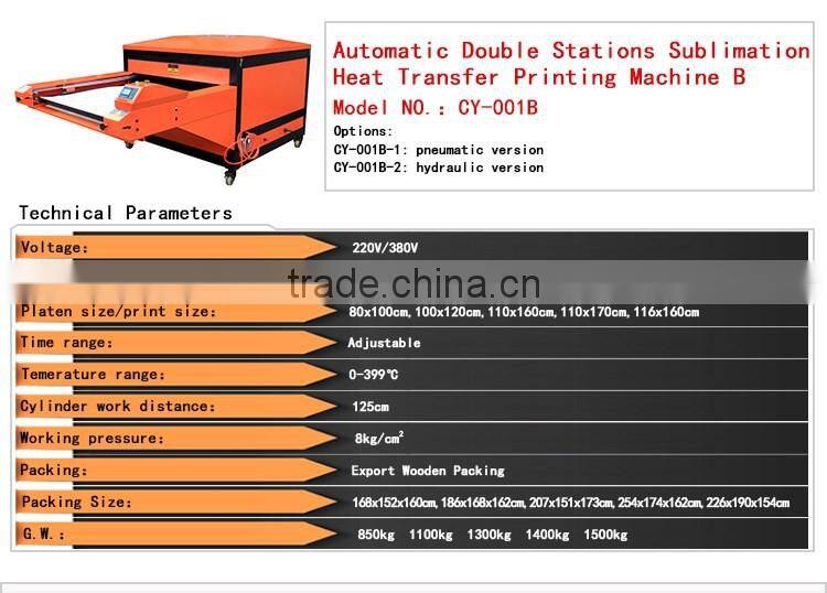 CE certificate high quality air powered big size heat press machine 100x120cm