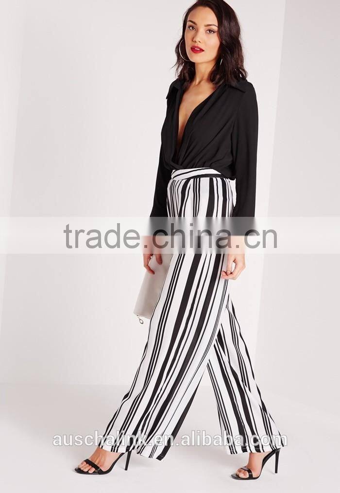 elegant design custom vertical stripe pants OEM service
