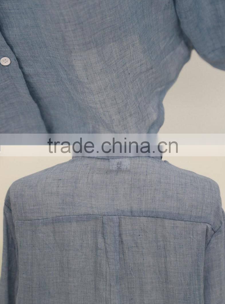 SZXX Wholesale Womens Lady Hemp Breathable Casual Blouse Shirts