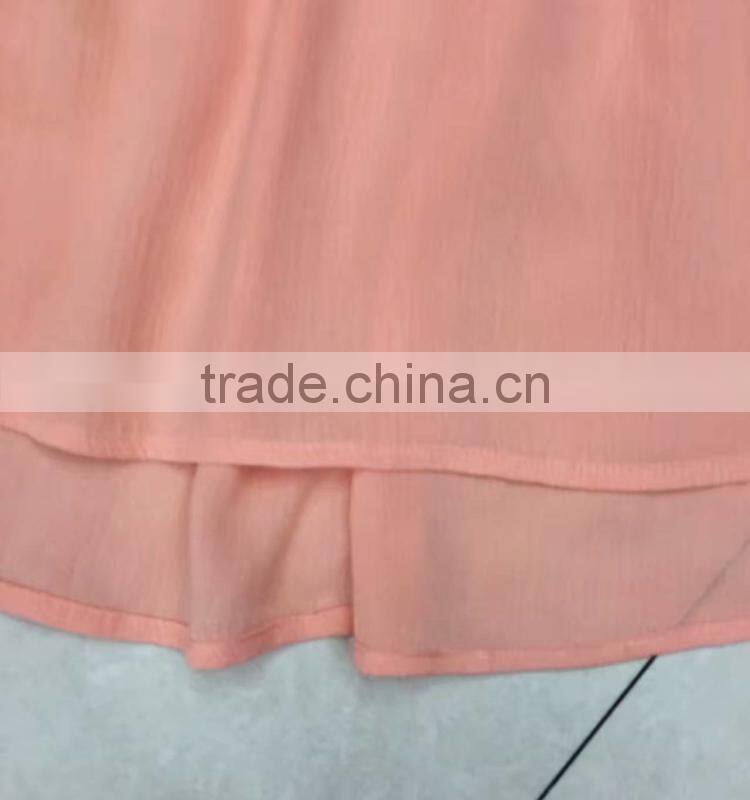 China embroidery fashion women chiffon tops garment stock lot